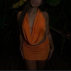 PrettyLittleThing Orange Maxi Dress